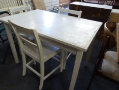 White Kitchen Table & 3 Chairs