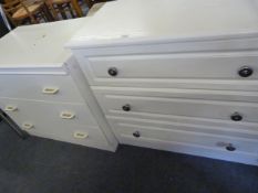 2 White Chests of 3 Drawers