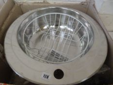 *Stainless Steel Circular Wash Hand Basin with Single Tap Hole