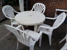 White Plastic Garden Patio Set