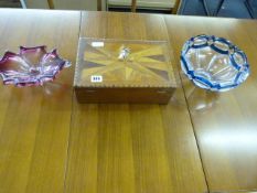 2 Decorative Cut Glass Bowls & Jewellery Box