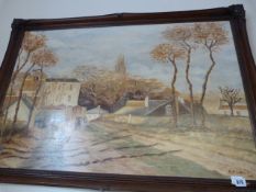 Framed Oil on Board Depicting Country Scene