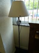 Black Wrought Iron Standard Lamp with Shade