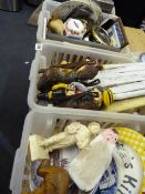 4 Plastic Containers Containing Pictures - Mirrors - Bric-a-Brac etc