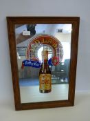 Framed Picture Mirror Depicting Gold Label