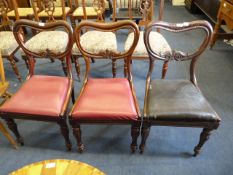 3 Victorian Balloon Backed Chairs