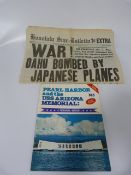 USS Arizona Memorial Magazine & Copy of The Honolulu Star from December 7th 1941