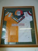 Pine Framed International Rugby League Shirt Australia Vs Great Britain Fully Signed by Both Teams