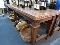 Edwardian Oak Library Table