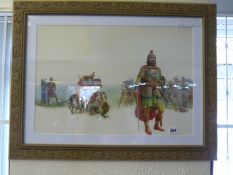Original Water Colour By Edward Murtelmans for Illustration in The Book all About King Arthur by