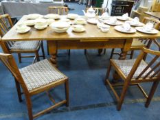 Edwardian Oak Extending Dining Table