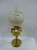 Edwardian Brass Oil Lamp with Shade