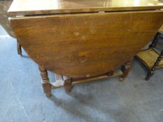 Oak Drop Leaf Table on Turned Legs