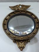 Gilt Framed Convex Wall Mirror