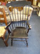 Ebonised Edwardian High Back Chair