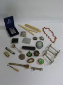 Tray of Collectable Lighters - Brooches - Pen Knives etc