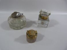 3 Vintage Ink Wells