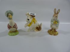 Sylvac Dog & 2 Royal Albert Bunnykins Figures