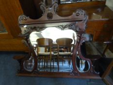 Victorian Mahogany Over Mantle Mirror