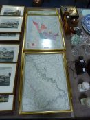 4 Framed 3D Maps Showing Various Vineyards in Germany & France