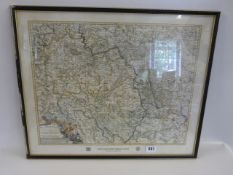 Framed Re-Printed Map of Early Germany