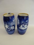 Pair of Blue & White Royal Doulton Vases