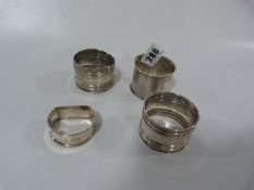 4 Silver Napkin Rings