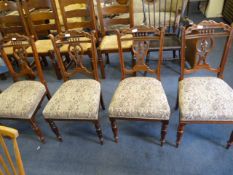 4 Edwardian Mahogany Upholstered Dining Room Chairs