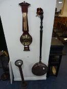 Wall Barometer - Smokers Stand & Copper Bed Warming Pan