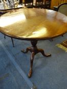 Georgian Mahogany Tripod Table on Turned Column
