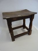 Mouseman Oak Curved Topped Stool