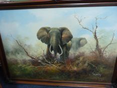 Framed Oil on Board by J Carley