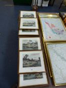 6 Framed Fishing Engravings
