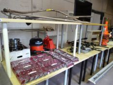 8 Simulated Light Wood Rectangular Tables on Tubular Legs