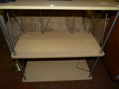 Set of Beech & Silver 3 Tier Shelving