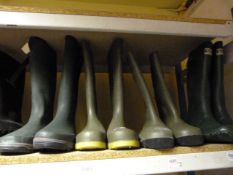 4 Pairs of Green Wellington Boots - Assorted Sizes