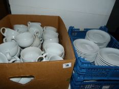 Quantity of White Cups & Saucers