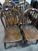 4 Elm Spindle Back Dining Chairs