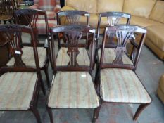 6 Mahogany Framed Dining Chairs consisting of 4 Side Chairs & 2 Carvers