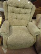 Fawn Leaf Pattern Recliner