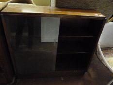 Mahogany Glazed Bookcase enclosed by Sliding Doors