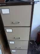 4 Drawer Foolscap Filing Cabinet containing assorted Reference Books etc - Coffee & Cream
