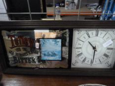 Tetley Bitter Wall Clock with Printed Mirror