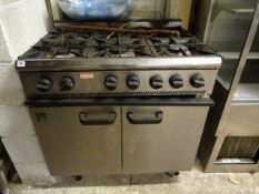 Parry 6 Burner Commercial Gas Cooker Over Oven