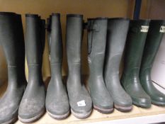 4 Pairs of Green Wellington Boots - Assorted Sizes