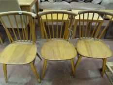 3 Spindle Back Ercol Style Dining Chairs