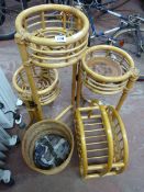 Assorted Cane Plant Stands - Magazine Racks etc