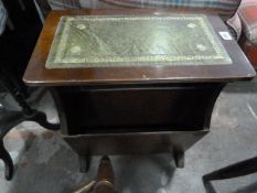 Mahogany Magazine Rack with Inlet Leather Top
