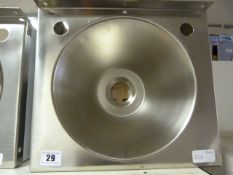 Stainless Steel Wash Hand Basin with Waste Fittings Ref B24