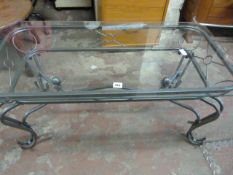 Wrought Iron & Plate Glass Occasional Table